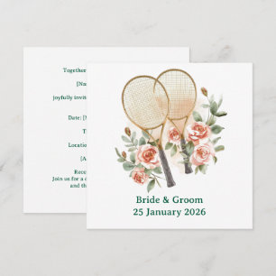 Tennis Spara datumet Inbjudan till Bröllop