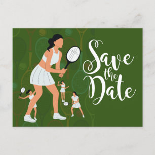 Tennis sparar datuminbjudan vykort