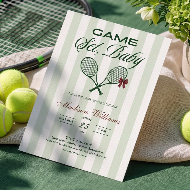 Tennis "SPEL, SET, BABY" BABY Shower Inbjudningar (Skapare uppladdad)