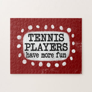 Tennis-spelare har mer Roligt Jigszle Puzzle Pussel