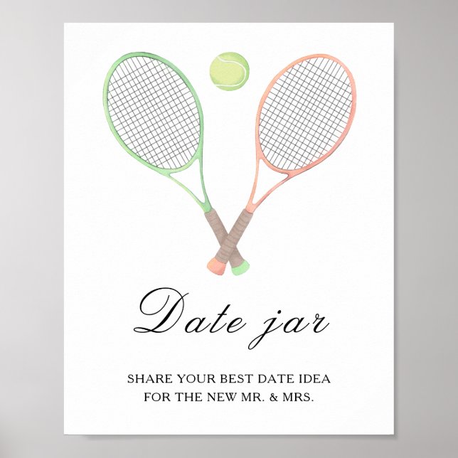 tennis sport bröllopsfest - dejtingsidéer poster (Framsidan)
