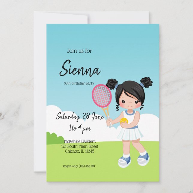 Tennis Sport Inbjudningar (Framsida)