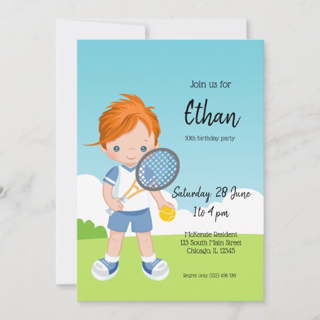 Tennis Sport Inbjudningar (Framsida)