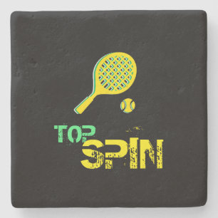 Tennis Sport Pop Art, Grönt & Gult Racket & Boll Stenunderlägg