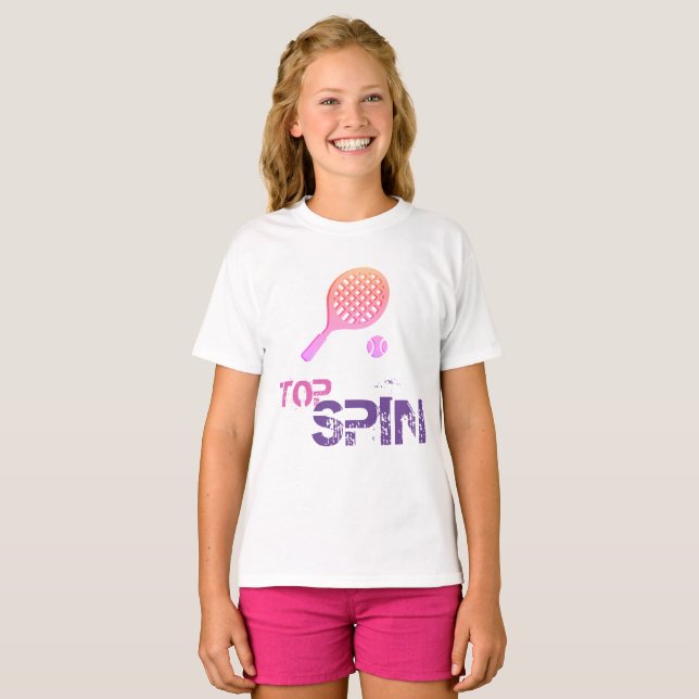 Tennis Sport Pop Art, Rosa & Lila Racket & Boll T Shirt (Hel framsida)