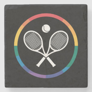 Tennis Sport Regnbåge HBTQ Hbtq-stolthet Allierad Stenunderlägg