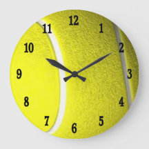 Tennis Sport Wall Clock w Black Numbers