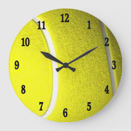 Tennis Sport Wall Clock w Black Numbers Stor Klocka