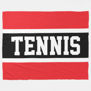 TENNIS Sportig Rolig Ljus Röd Svart Vit Randig Fleecefilt