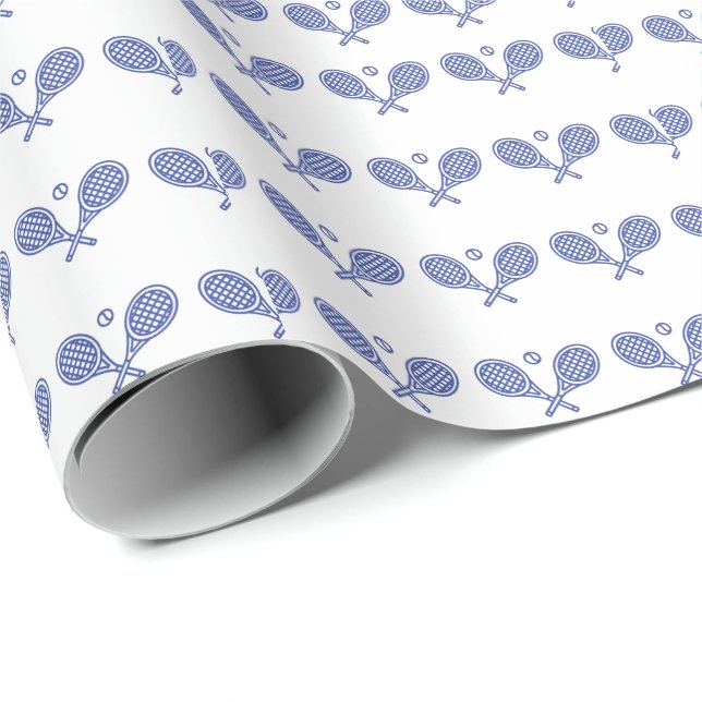 Tennis Sports Boll Racket Tennis Presentpapper (Rullad Hörn)