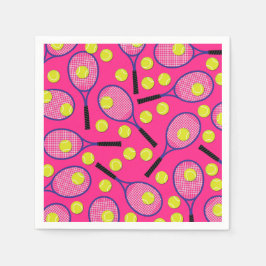 Tennis Sports Födelsedagsfest Rosa Pappersservett