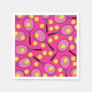 Tennis Sports Födelsedagsfest Rosa Pappersservett