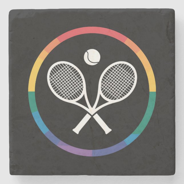 Tennis Sports Rainbow LGBTQ Gay pride Ally Stenunderlägg (Framsidan)