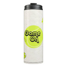 Tennis Sports Tumbler med citatet GAME ON