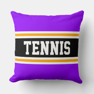 TENNIS Sporty Bright Lila Black Tävla Rand Kudde