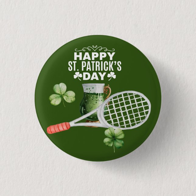 Tennis St. Patrick's day for tennis player     Knapp (Framsida)