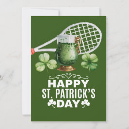 Tennis St. Patrick's day för tennisspelare Julkort