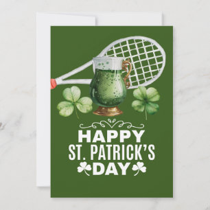 Tennis St. Patrick's day för tennisspelare Julkort