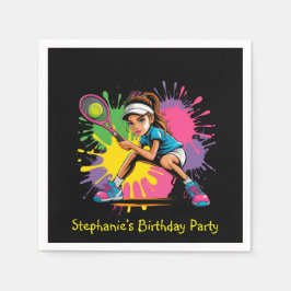 Tennis Star Girl Födelsedagsfest Pappersservett