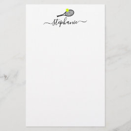Tennis Stationery Papper Script Personlig Namn