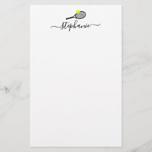 Tennis Stationery Papper Script Personlig Namn