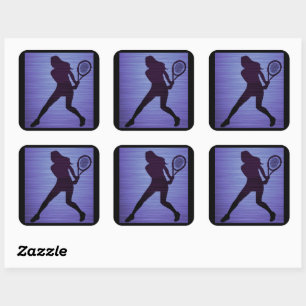 Tennis Stickers in Lila Fyrkantigt Klistermärke