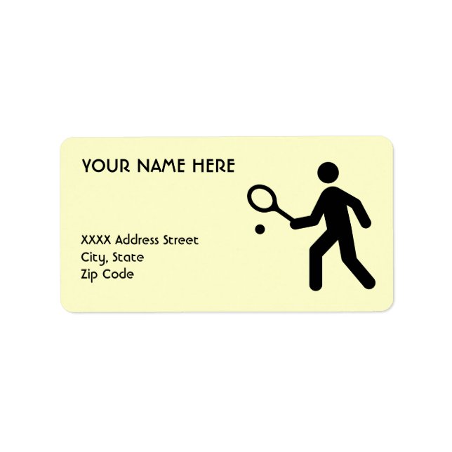 Tennis Symbol Adressetikett (Framsidan)