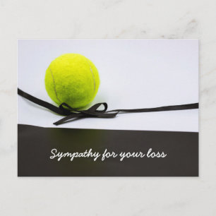 Tennis sympati kondoleanser boll svart band vykort