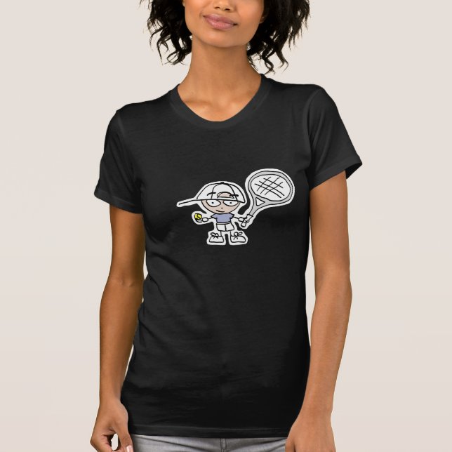 Tennis T Shirt med personlig tecknad (Framsida)