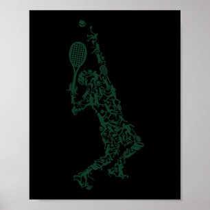 Tennis T Shirt Player Positions Bollar Racket in d Poster