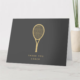 Tennis Tack Coach Guld Personlig Foldad Kort