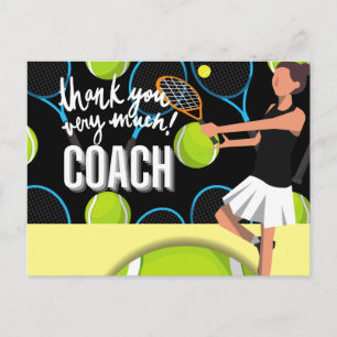 Tennis Tack coach så mycket med tennis kvinna Vykort