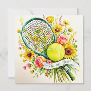 Tennis tack för ditt kortutbud och boll vattenfärg kort
