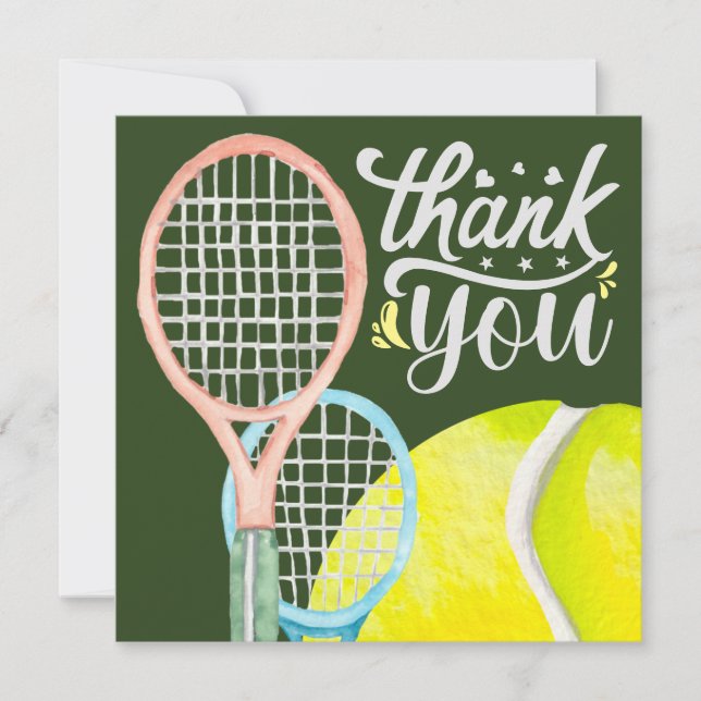 Tennis Tack med boll på grönt Kort (Framsida)