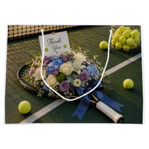 Tennis Tack med racket och blommor