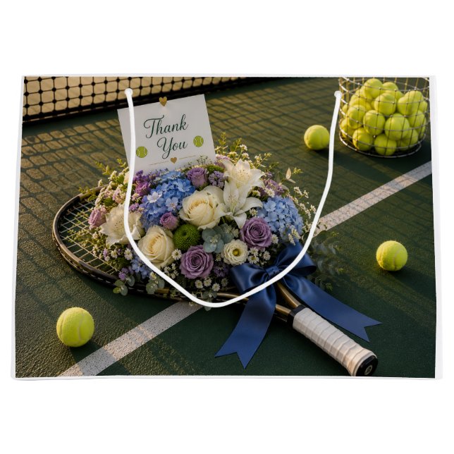 Tennis  Tack med racket och blommor (Framsidan)