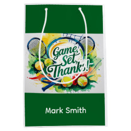 Tennis Tack party med racket och boll