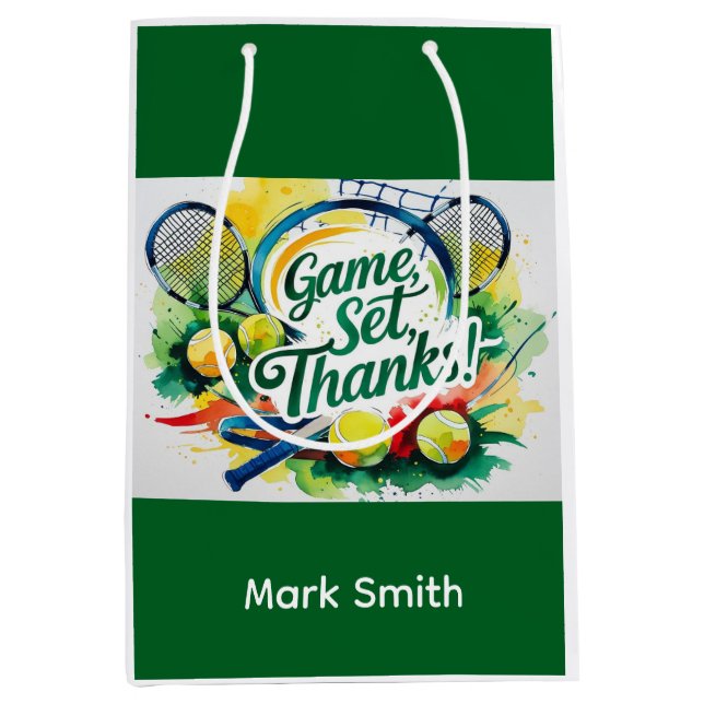 Tennis Tack party med racket och boll (Framsidan)