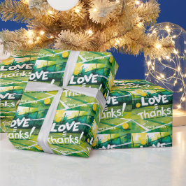 Tennis Tack party med racket och boll Presentpapper