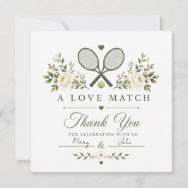 Tennis  Tacksamhetskort för bröllop med boll på pl Tack Kort