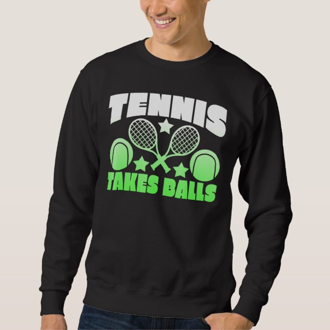 Tennis Take Bollar Novelty Lång Ärmad Tröja (Framsida)