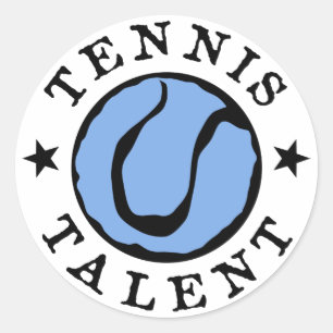 Tennis Talent Blues Runt Klistermärke
