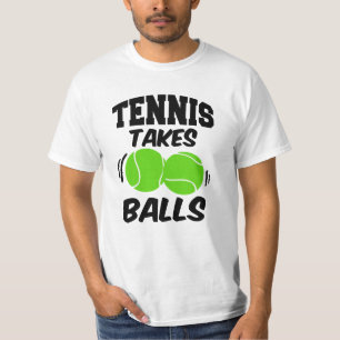 Tennis tar bollar roliga manar skjorta tee shirt