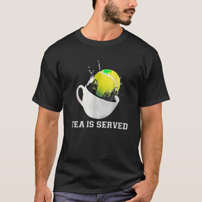 Tennis Tea betjänas T Shirt (Framsida)