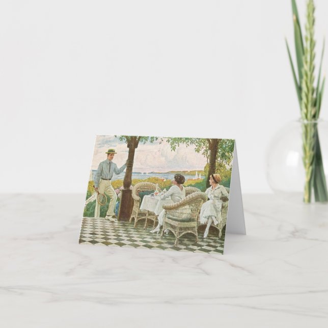 Tennis & Tea Notecard Kort (Framsida)