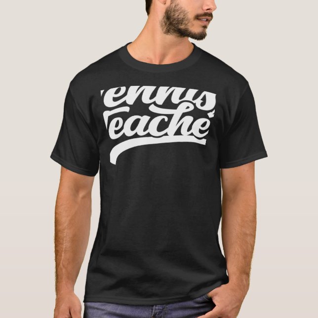 Tennis Teacher Course Trainer Coach T Shirt (Framsida)