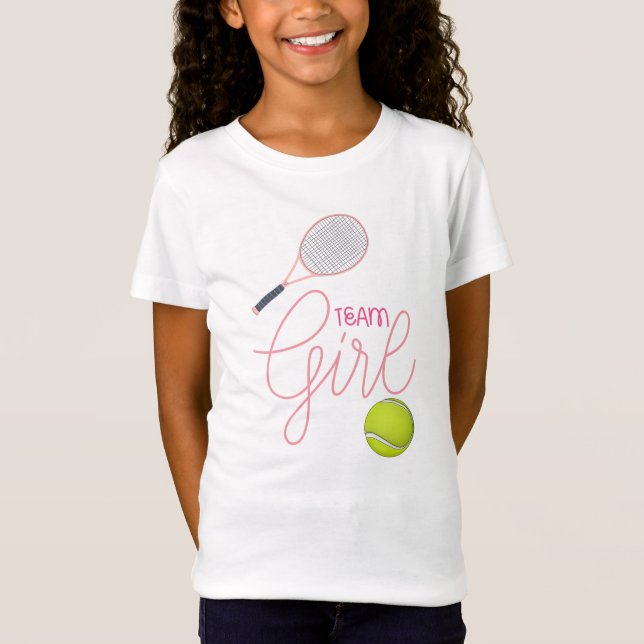 Tennis Team Girl med tennis boll for Girl T Shirt (Framsida)