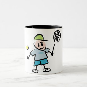 Tennis Tecknad Två-Tonad Mugg
