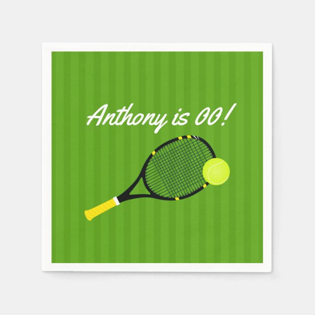 Tennis tema Födelsedagsfest personlig anpassning Pappersservett (Framsidan)