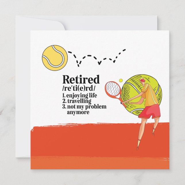 Tennis tema för Pension till Tennis Player Kort (Framsida)